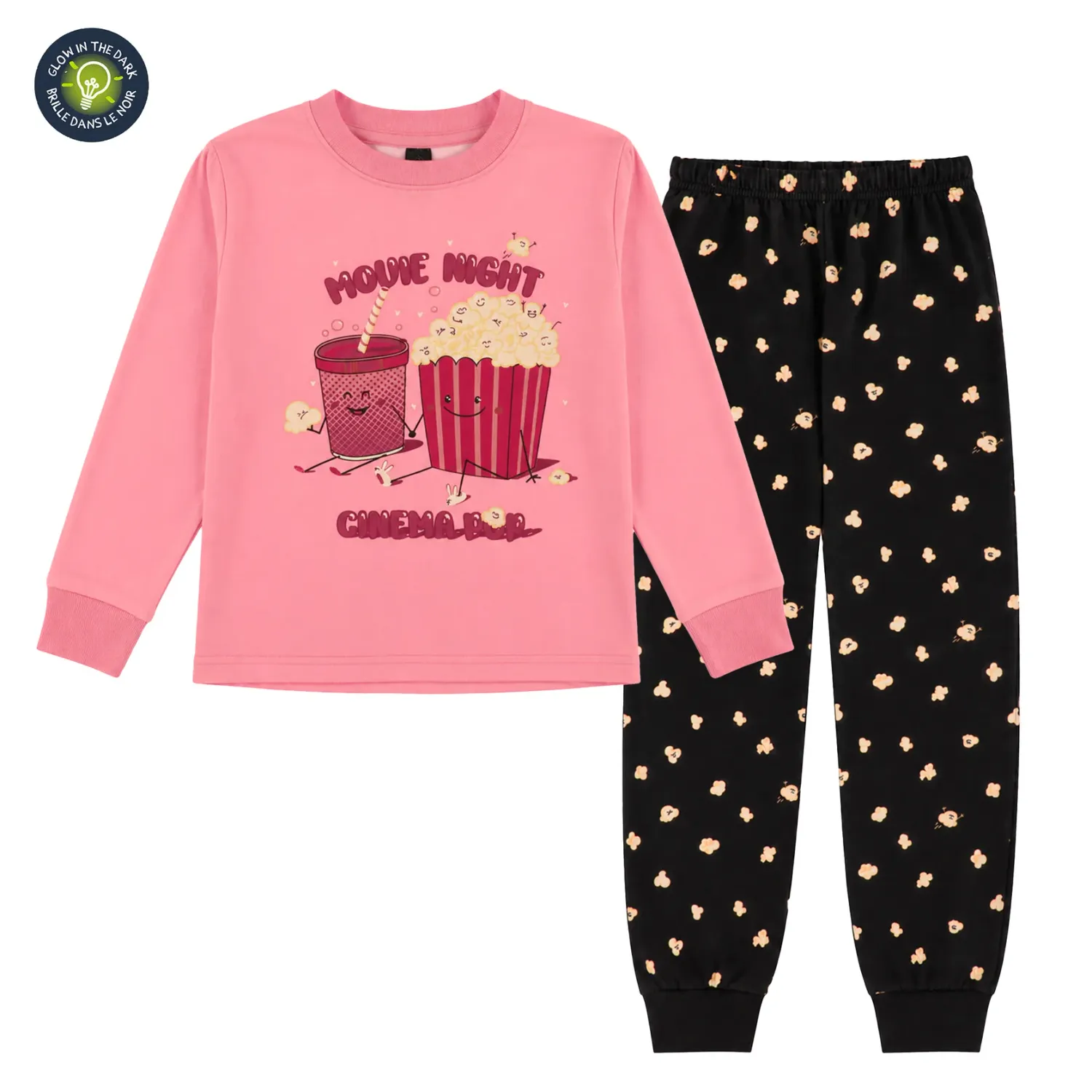 Nano F26P56-2 Girls Pyjama Movie Night Cinema Pop Set – Pink