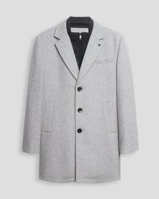 Soul Of London SODC262402 Men's Wool Coat w/ Removable Bib