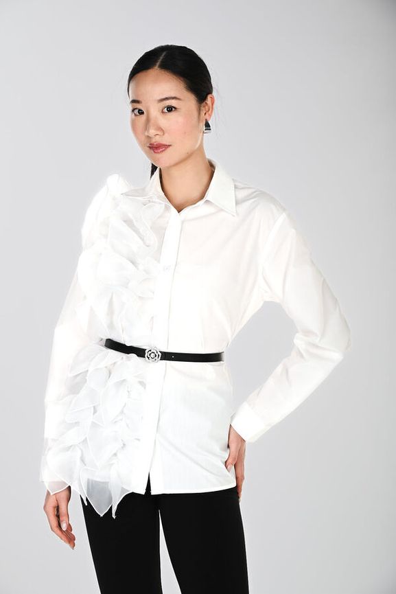 Frank Lyman 264843 Women's Woven Ruffle Blouse