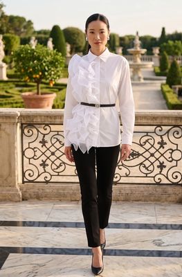 Frank Lyman 264843 Women's Woven Ruffle Blouse