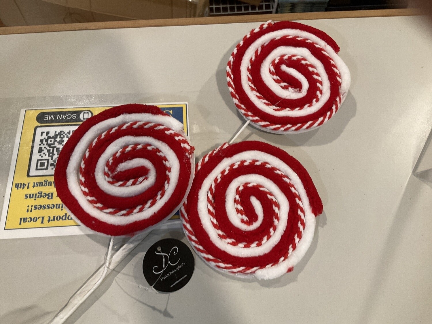 Chenille candy, lollipop x3