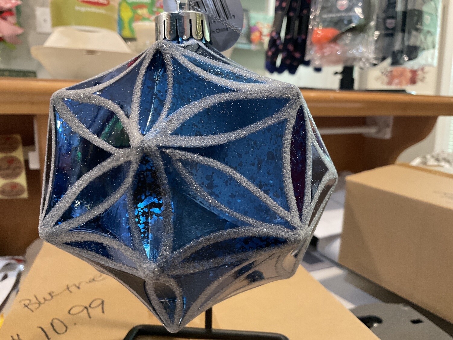 Blue mercury, geometric, glitter ball