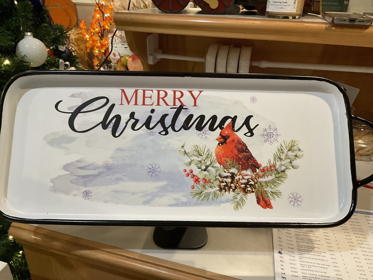 Enamel Christmas tray