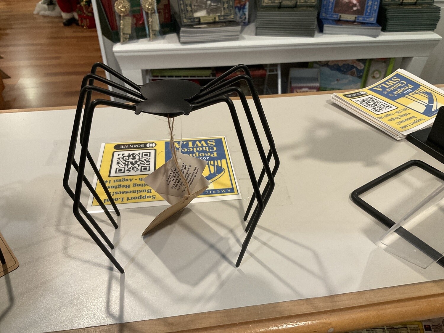Large metal black spider