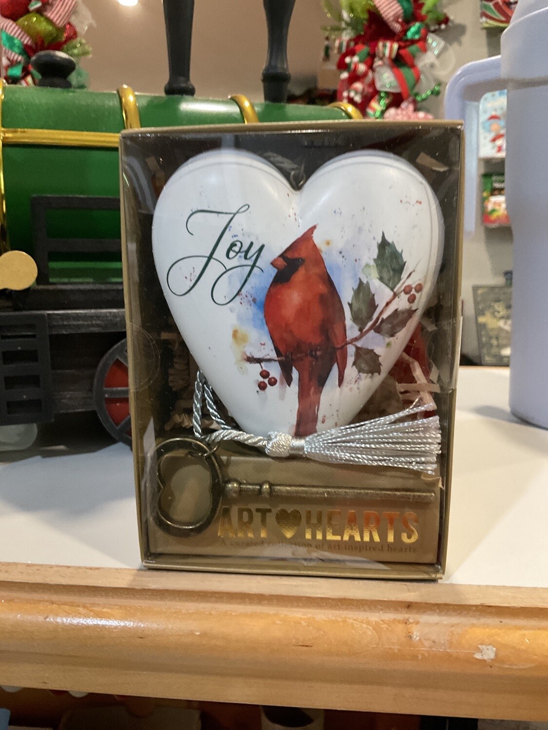 Christmas cardinal joy art heart