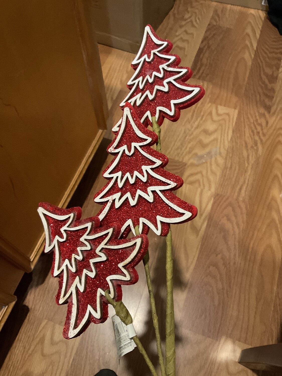 24” red Christmas tree pick