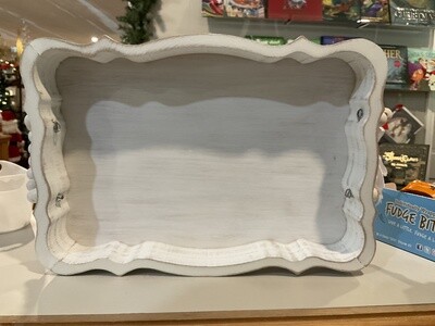 White wood tray