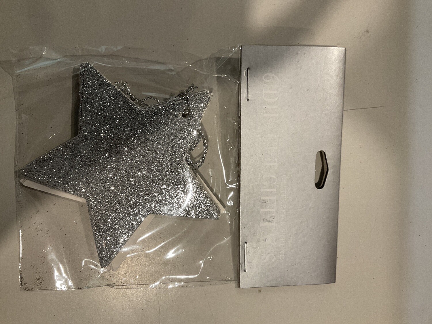 Silver star gift tag