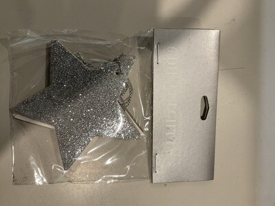 Silver star gift tag