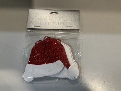Santa hat gift tag