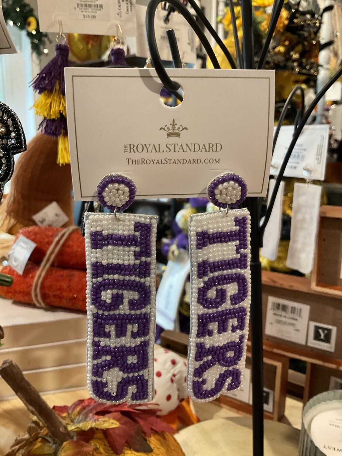 Tiger beaded earrings