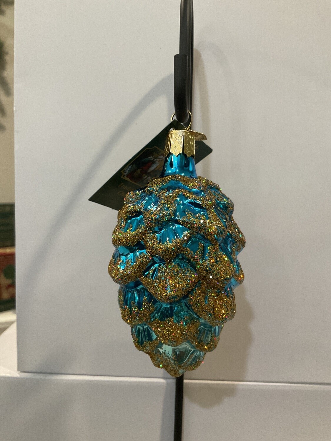 Blue Ponderosa pinecone ornament