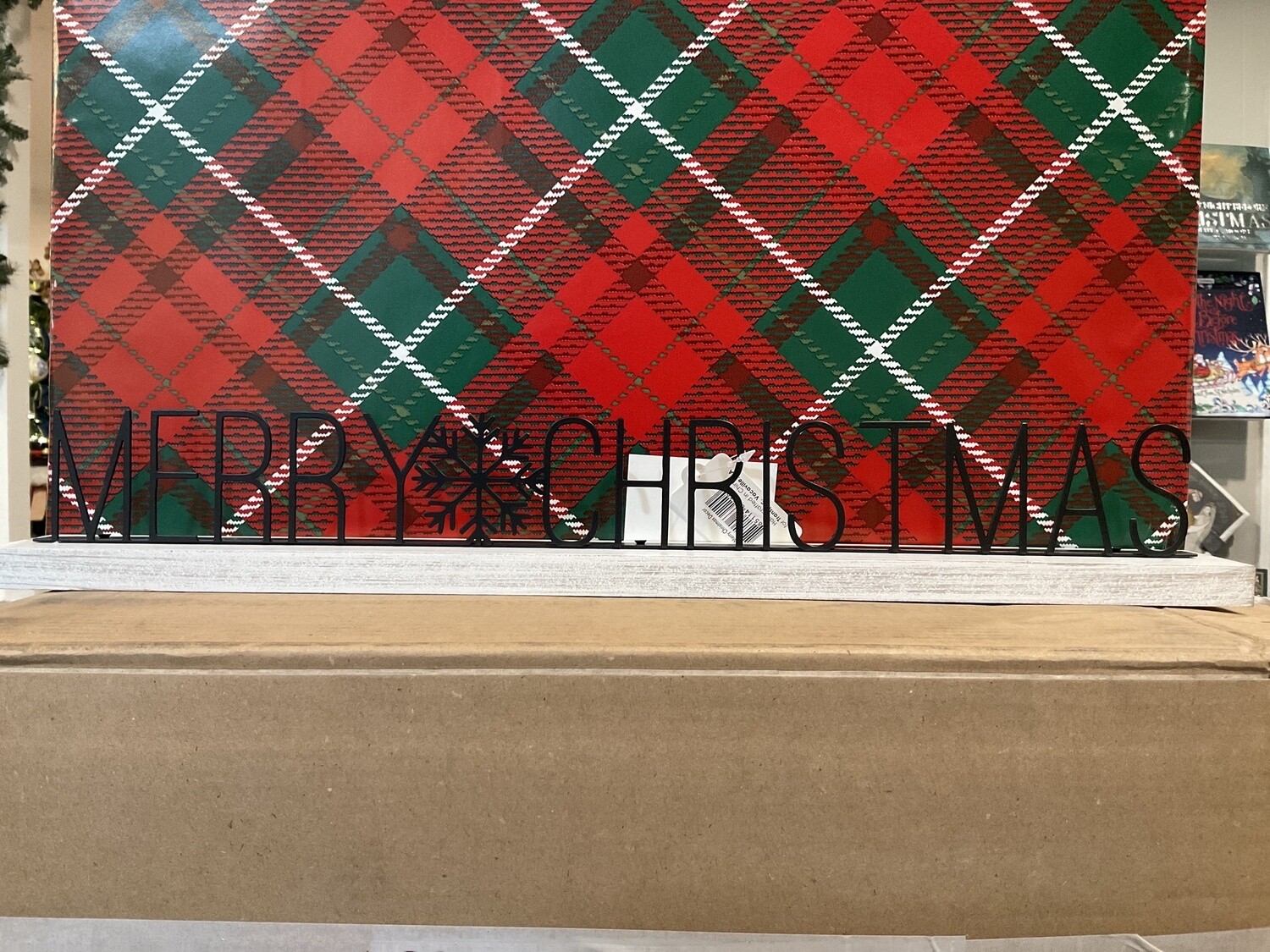 Metal merry Christmas sign