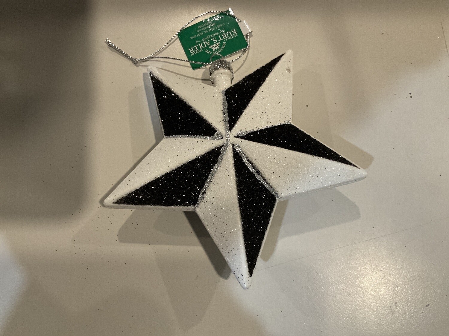 Black and white star ornament