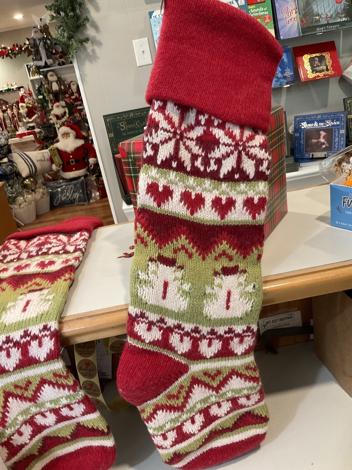 Winter Snowman Knit Stocking