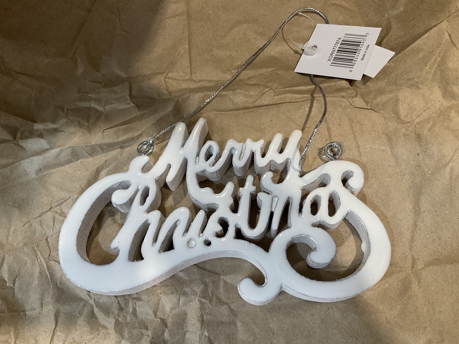 MDF Enamel Merry Christmas Ornament