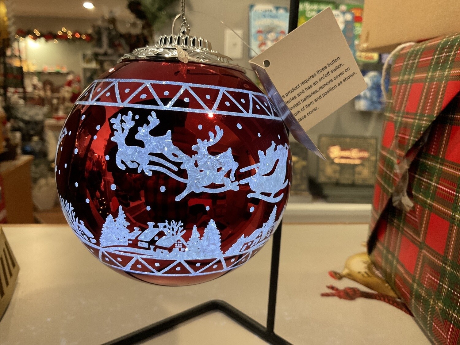 Santa Sleigh Orn LED