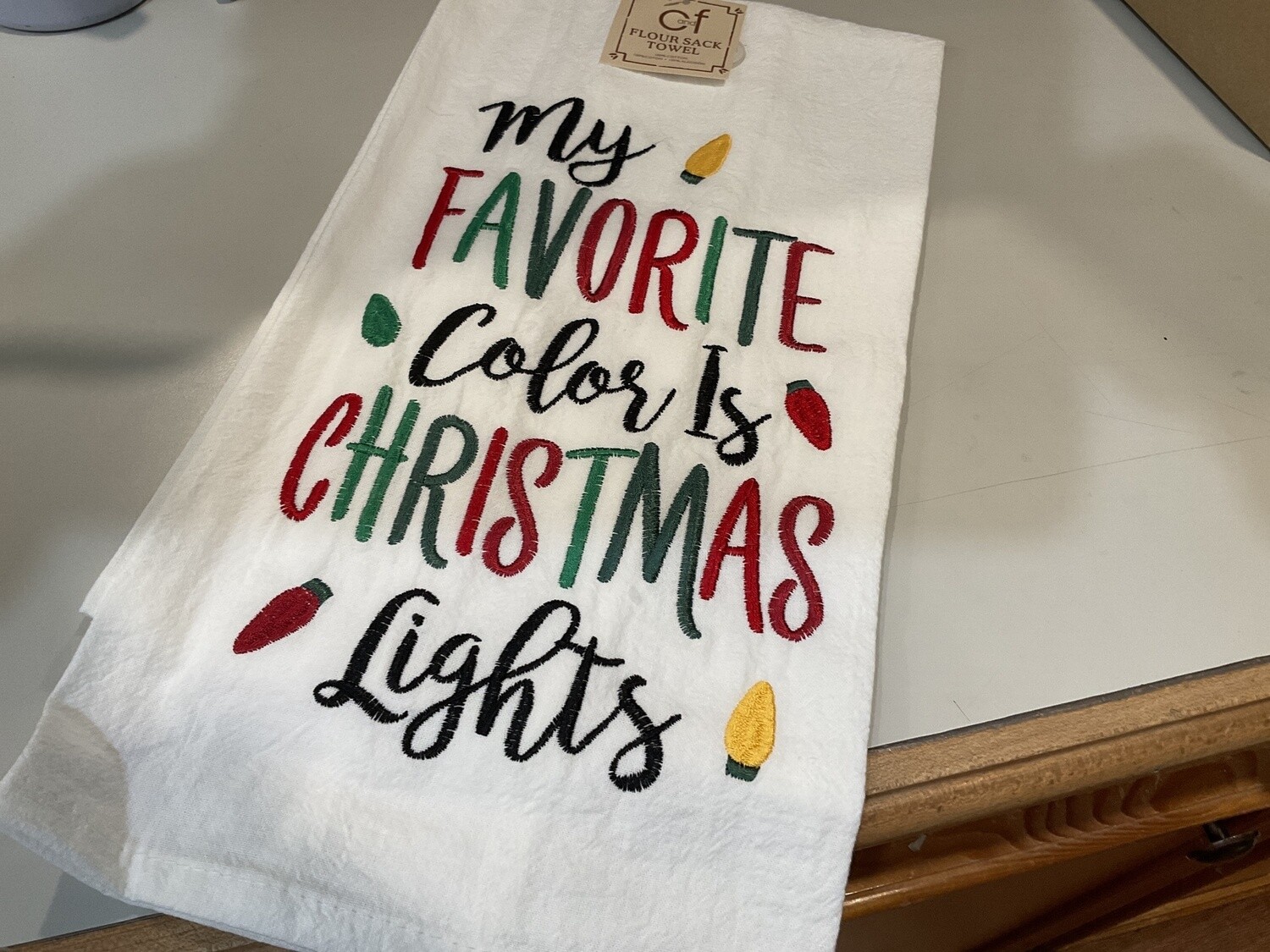Christmas Lights Tea Towel