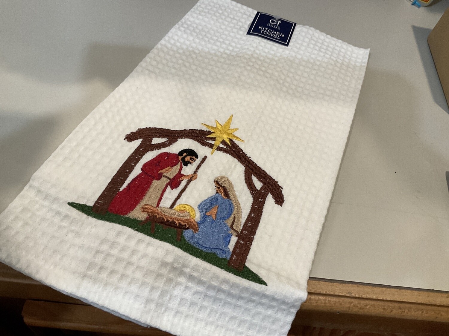 Nativity scene, tea towel