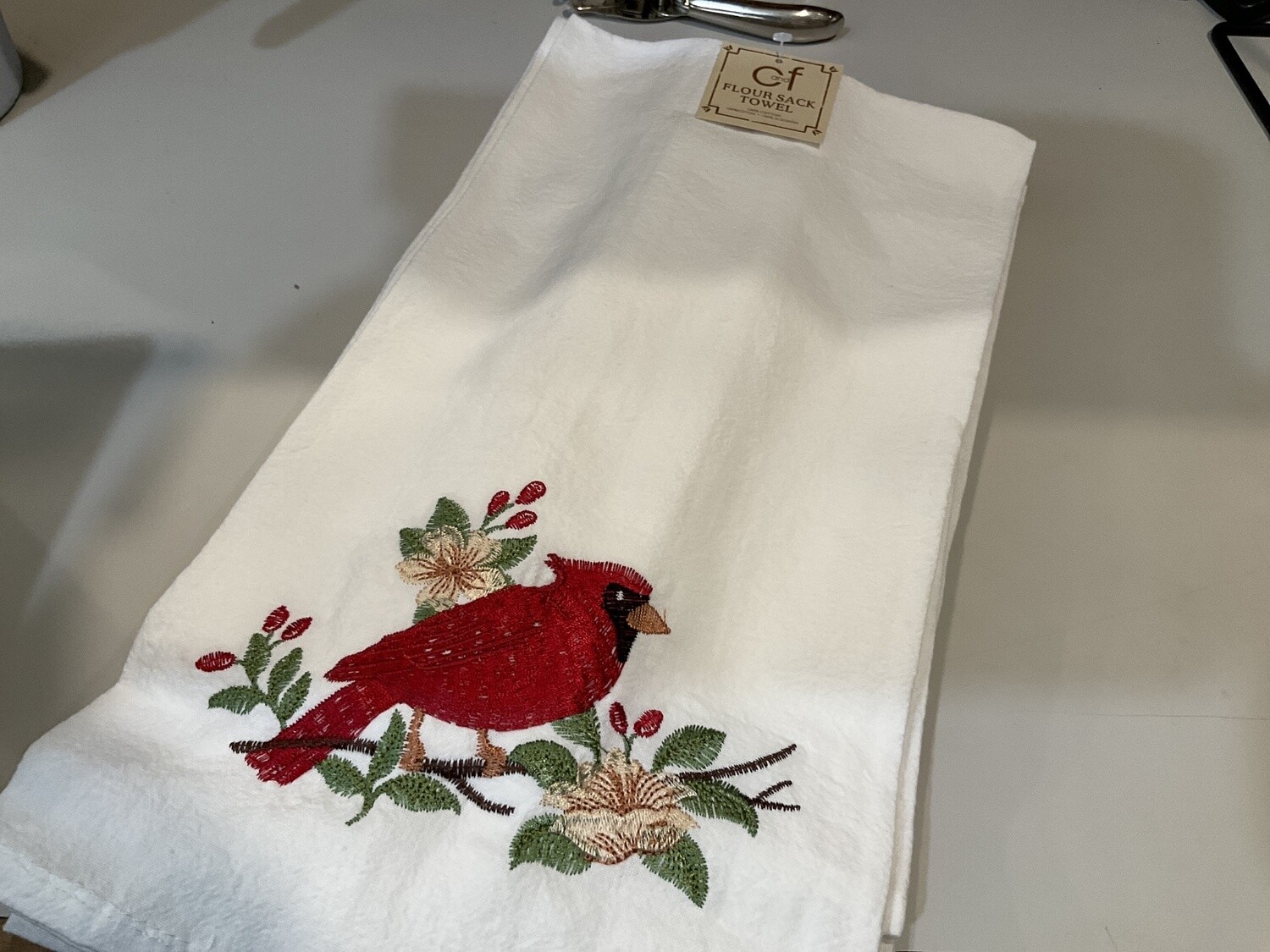 Cardinal Blossom Tea Towel