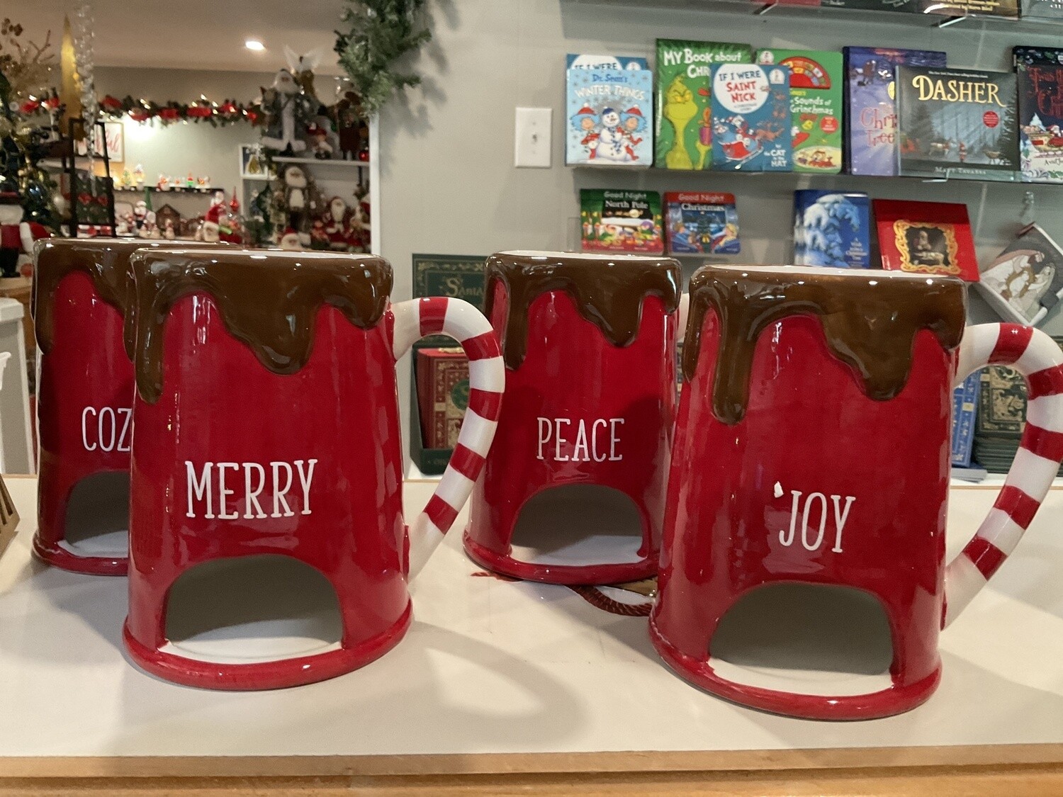 Ceramic Cocoa and Cookies mug With cookie holder