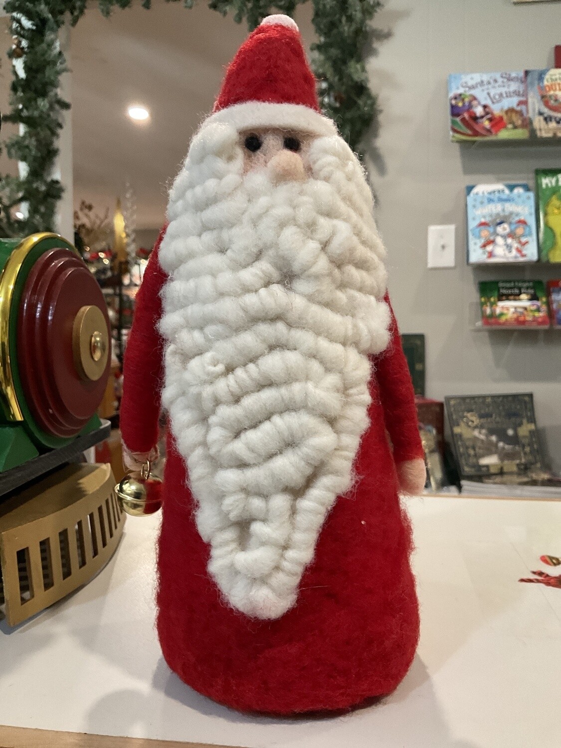 Wolf felt colorful Santa
