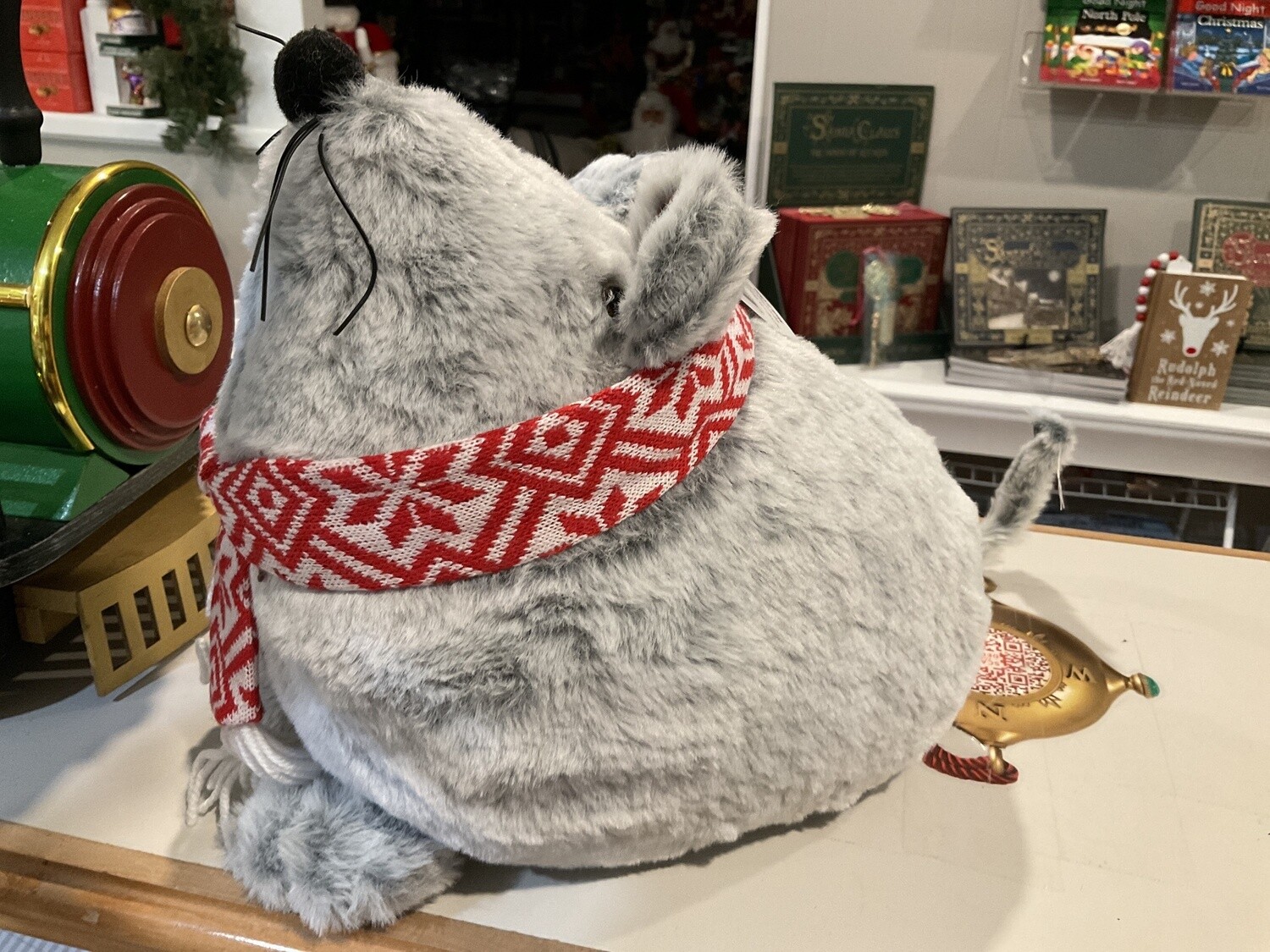 Gray fur mouse doorstop