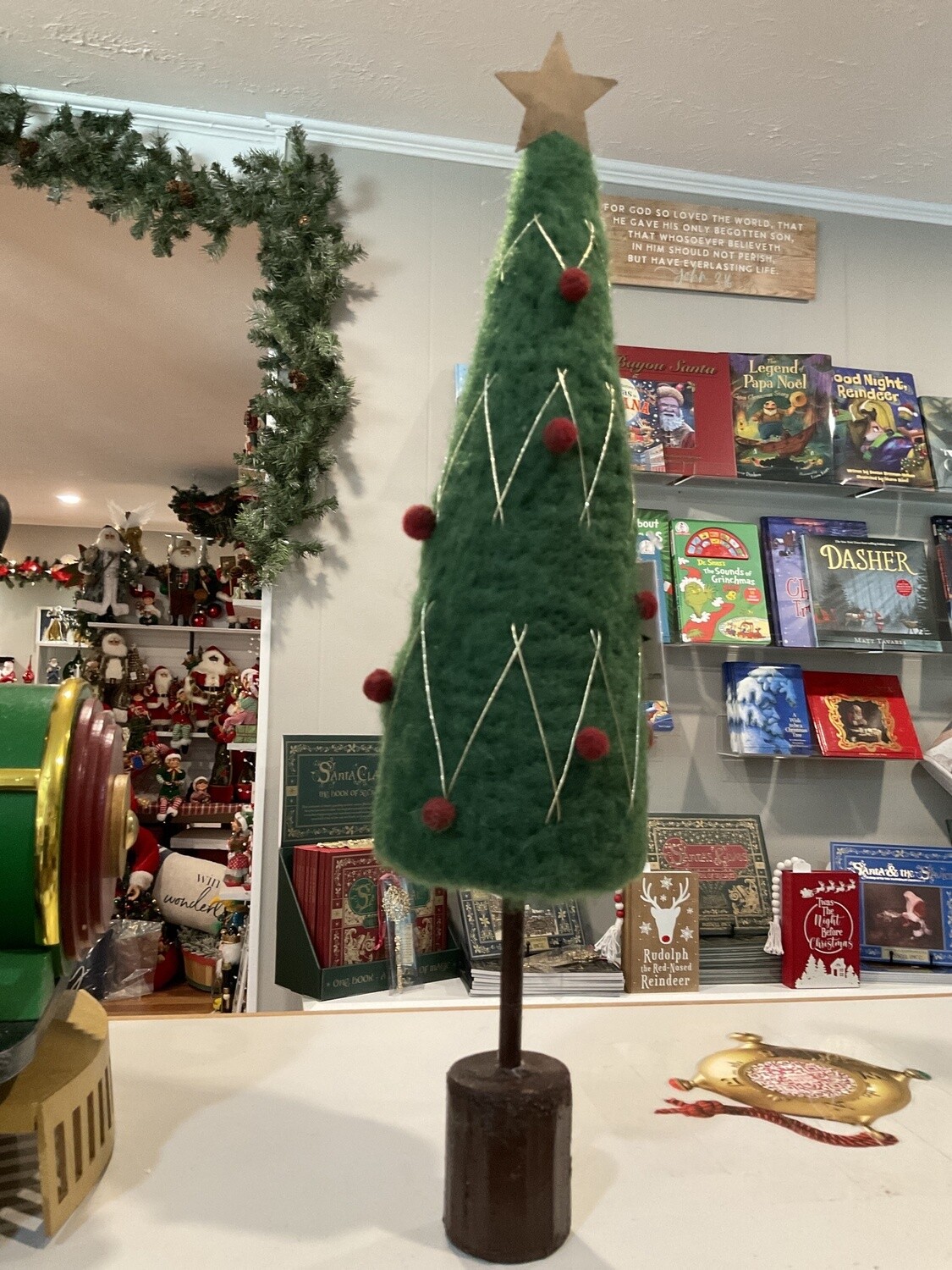 Large Felted green Christmas tree