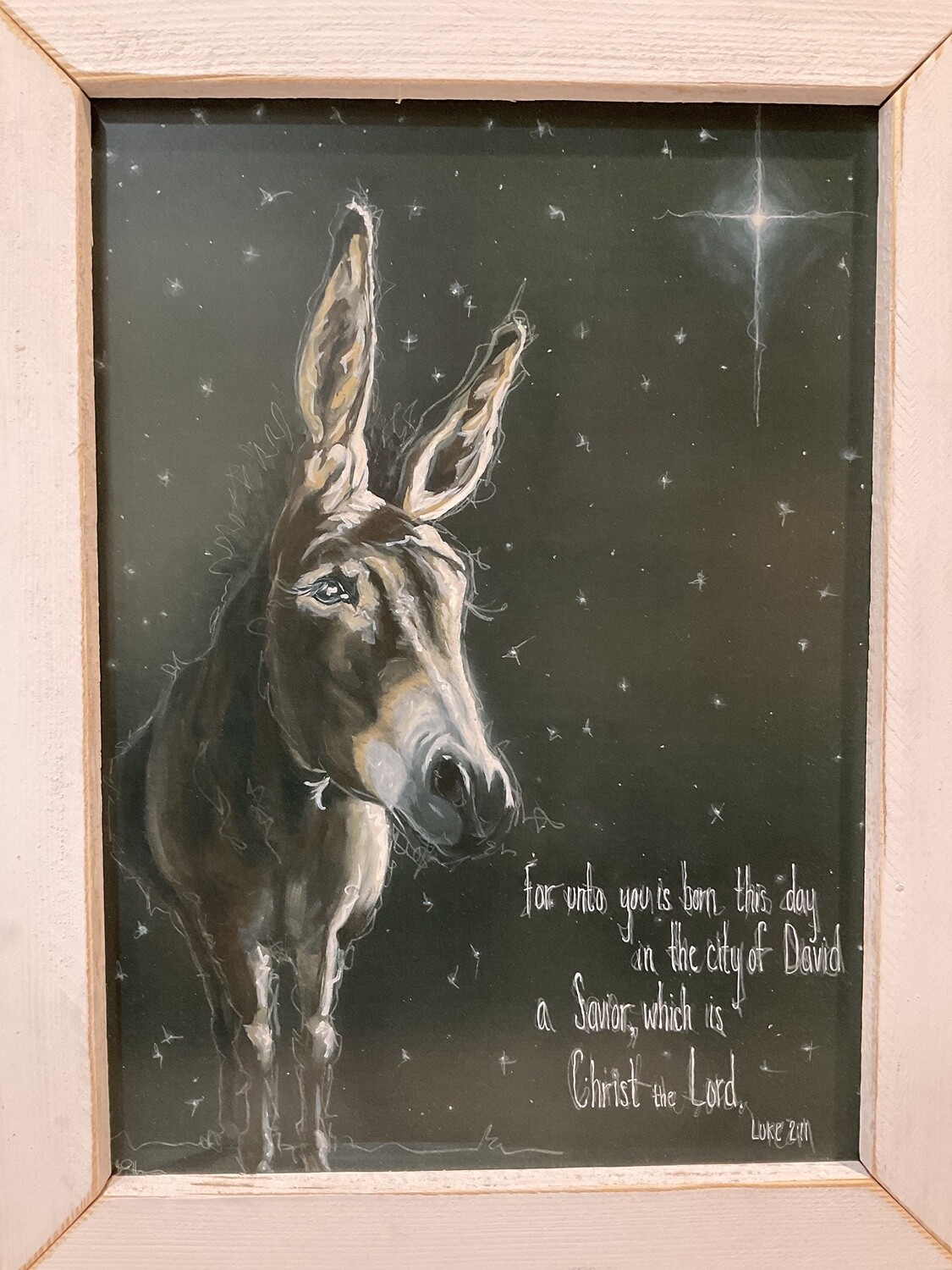 Bethlehem donkey framed print