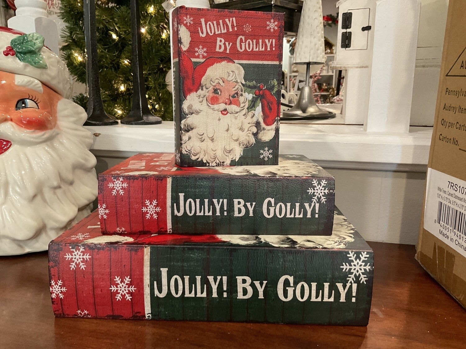 Santa nested book boxes set