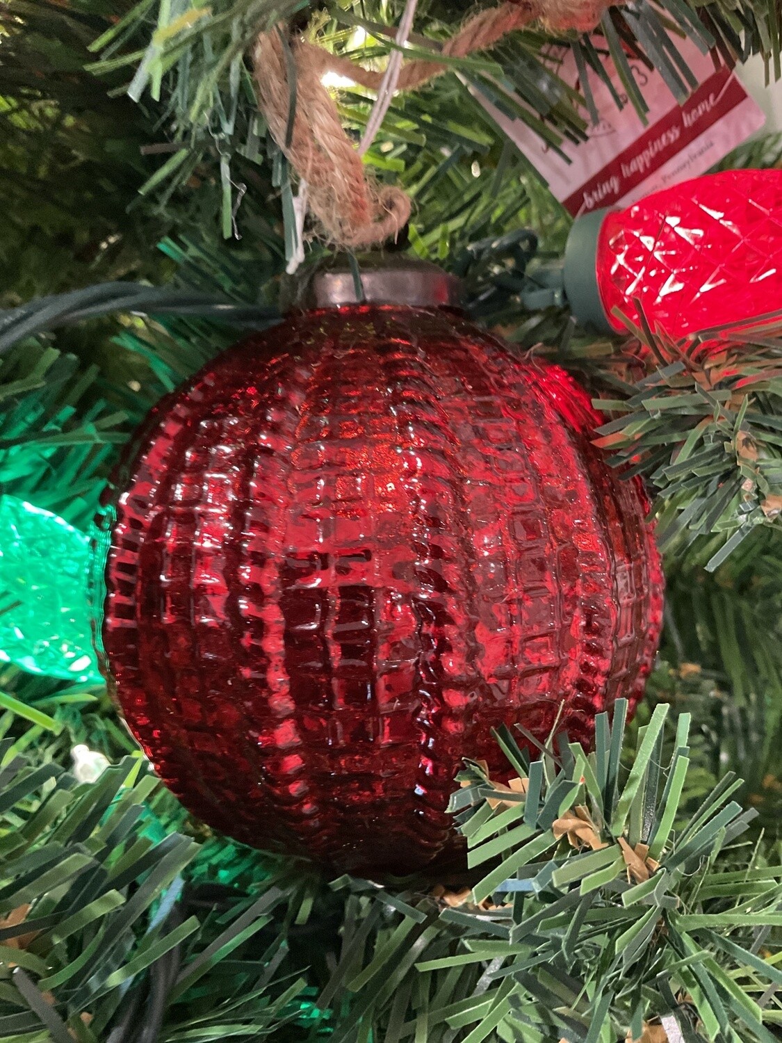 Red Mercury Glass Ornament