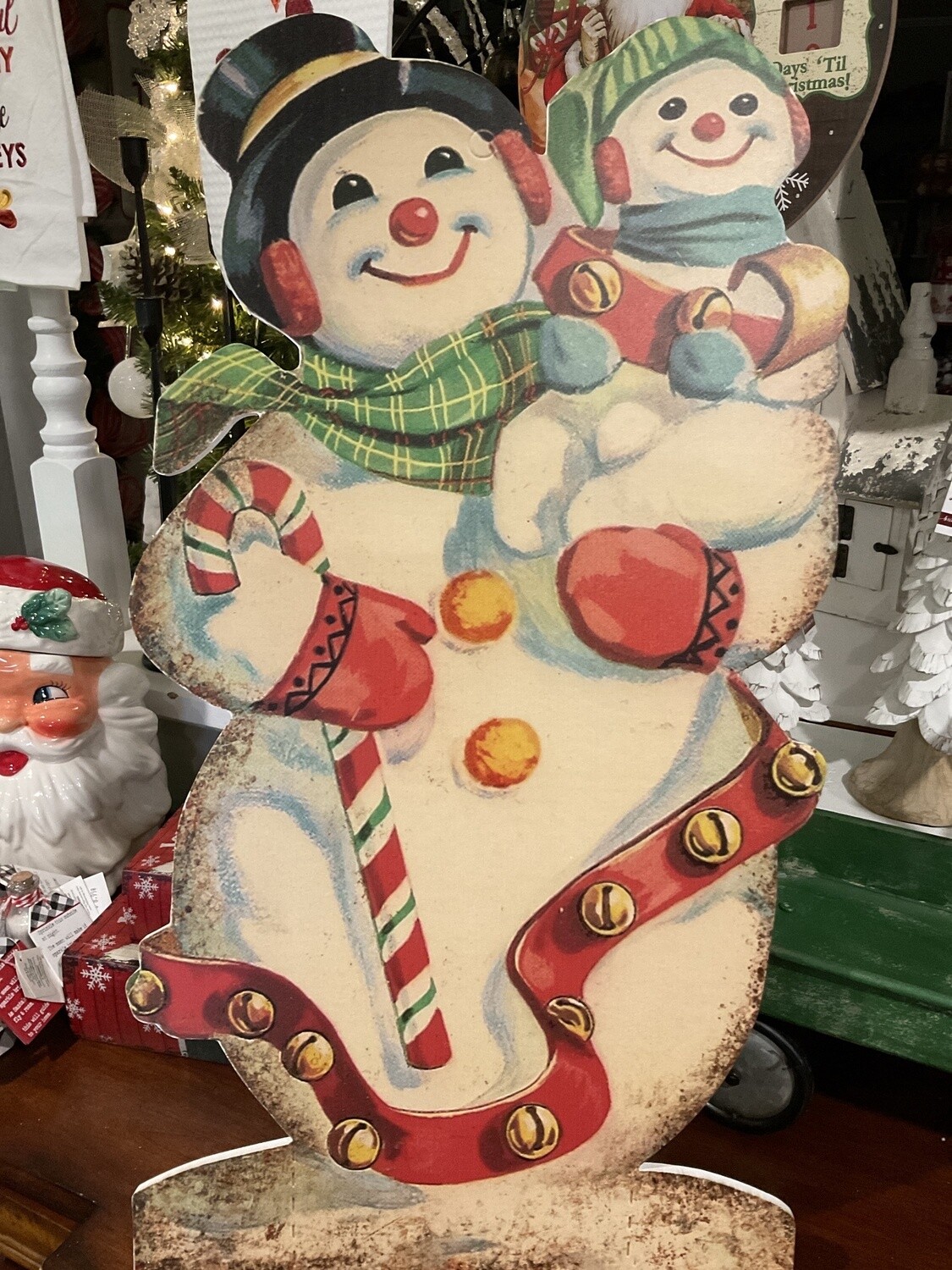 Vintage standing snowman