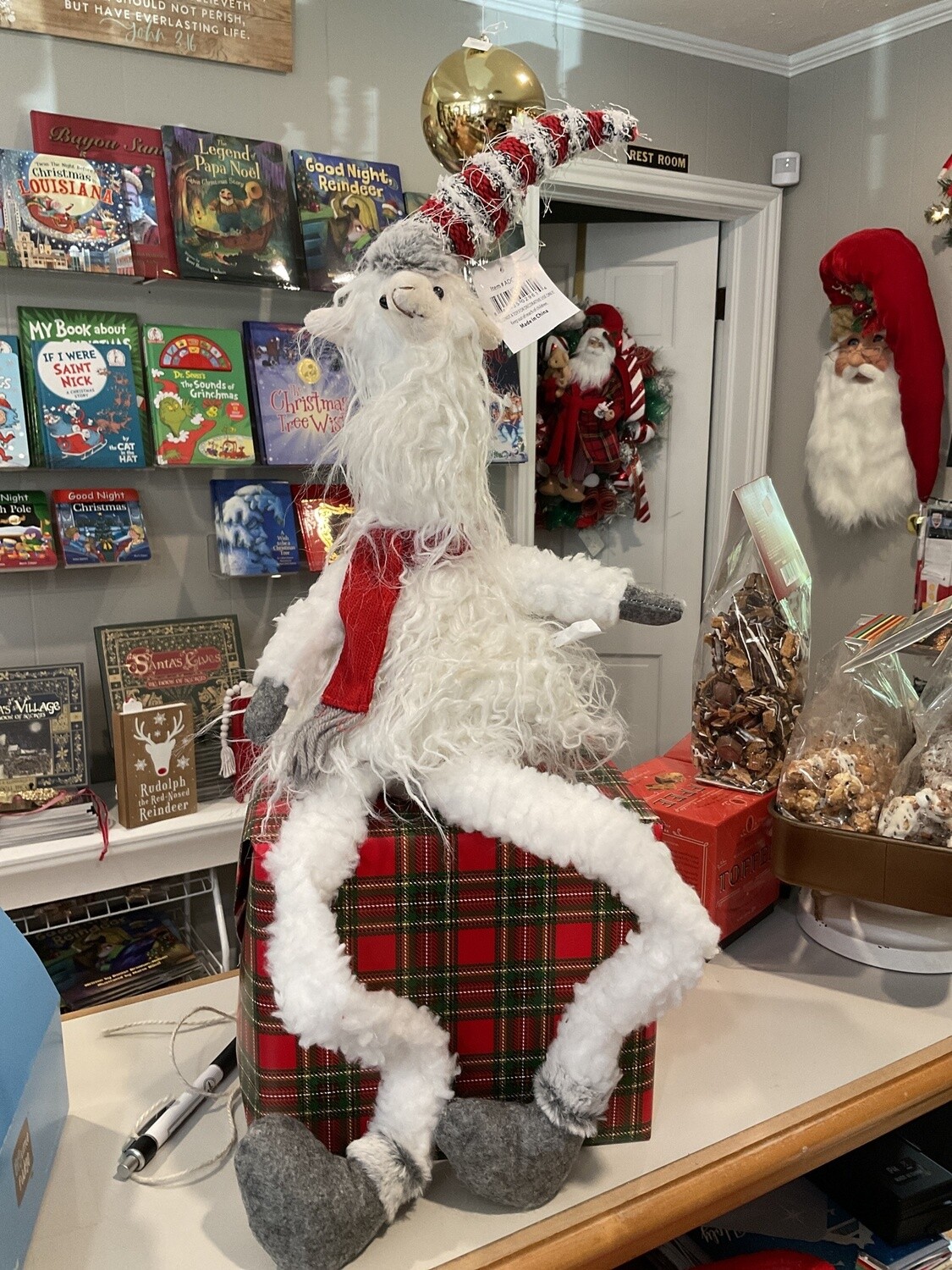Dangle, leg, plush, furry, llama