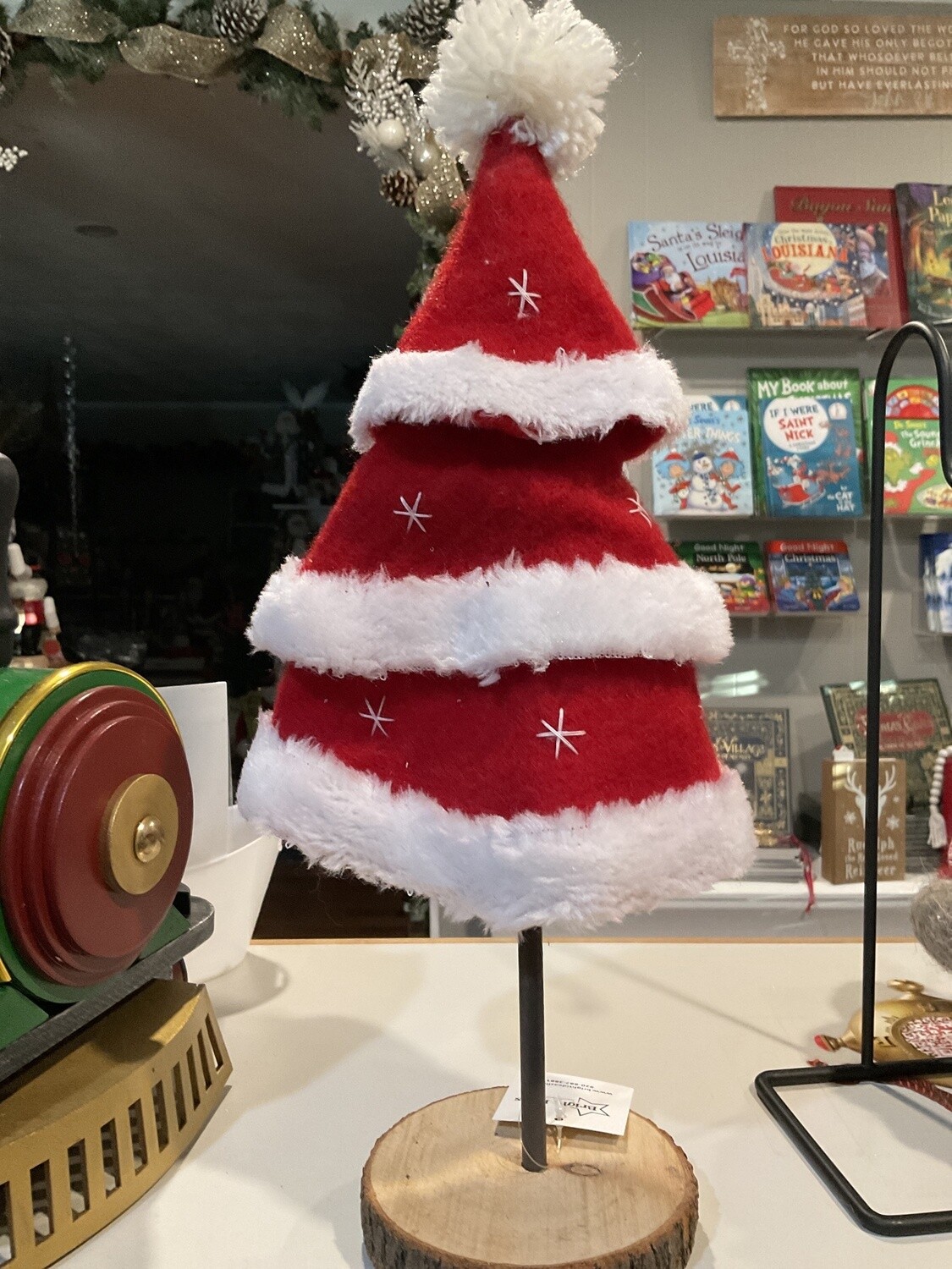Santa large tiered felted tree