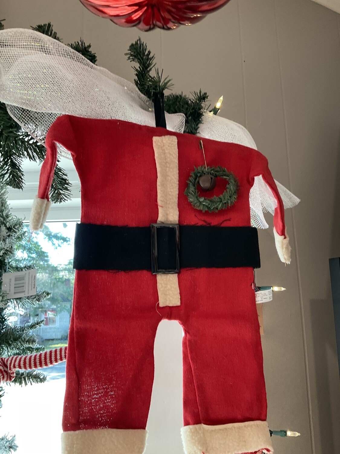 Santas jammies belt large hanger ornament
