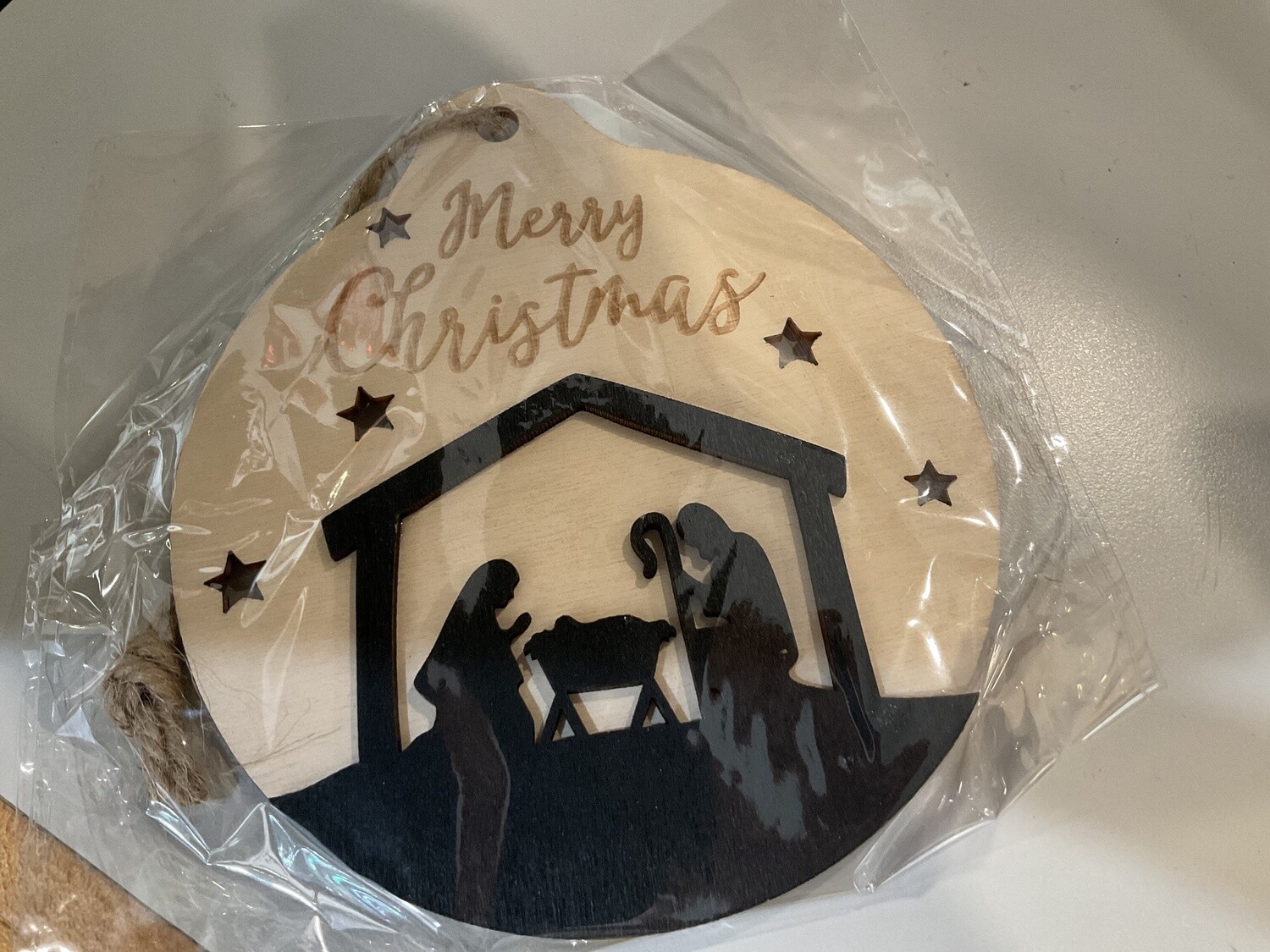 Merry Christmas nativity ornament