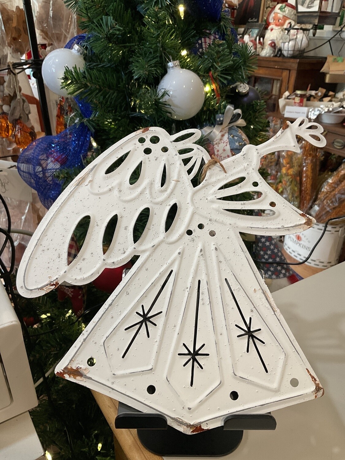 Shabby chic, metal angel ornament