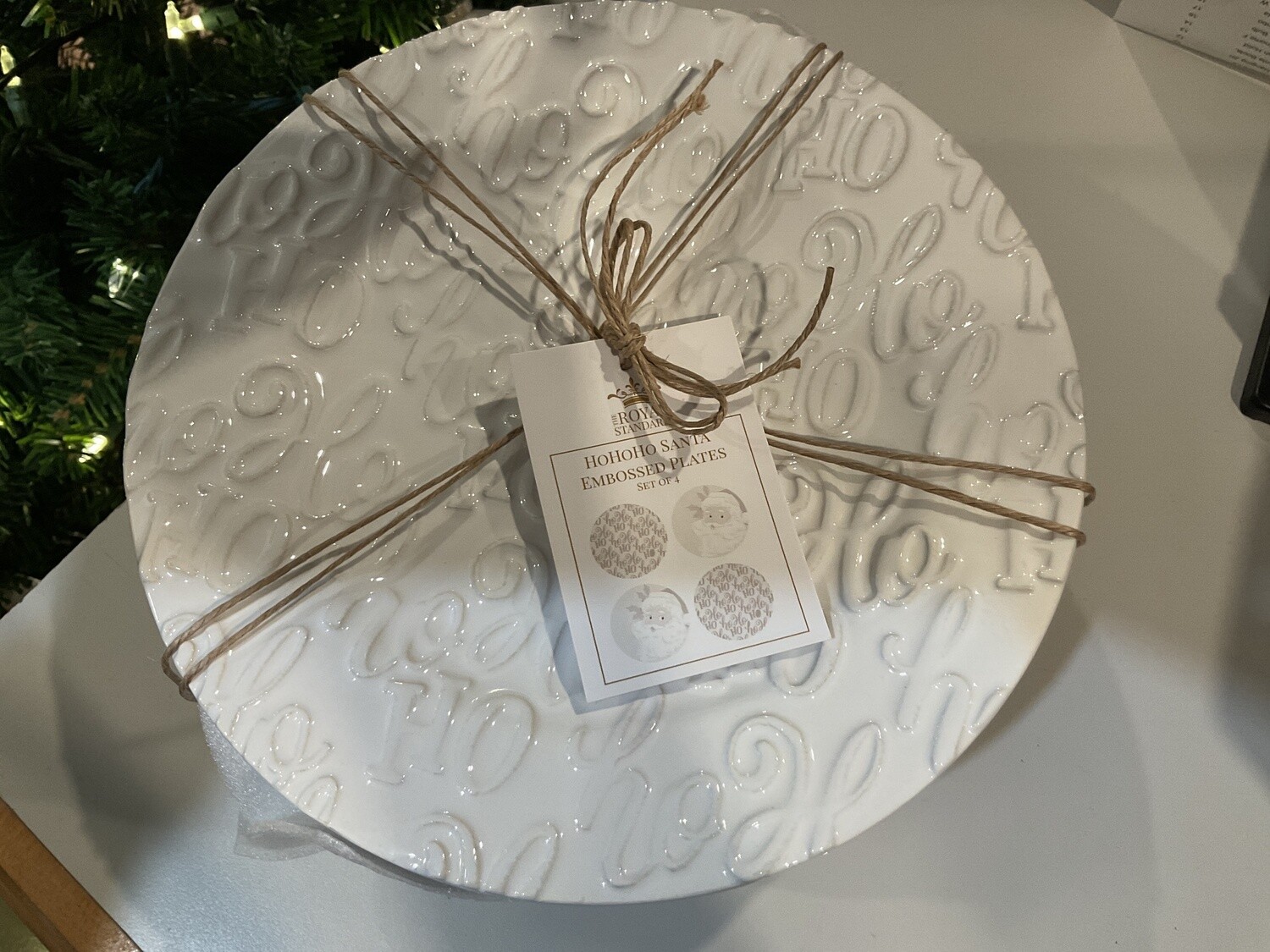 Ho ho ho, Santa embossed plates