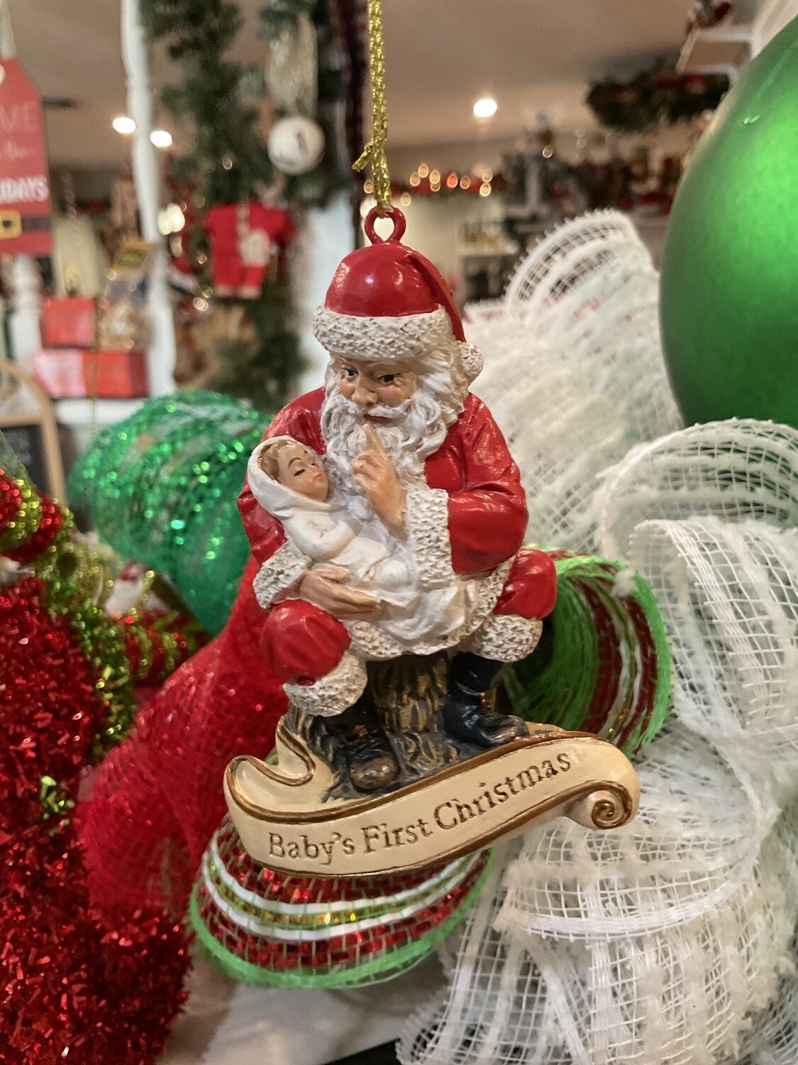 Santa with baby ornament
