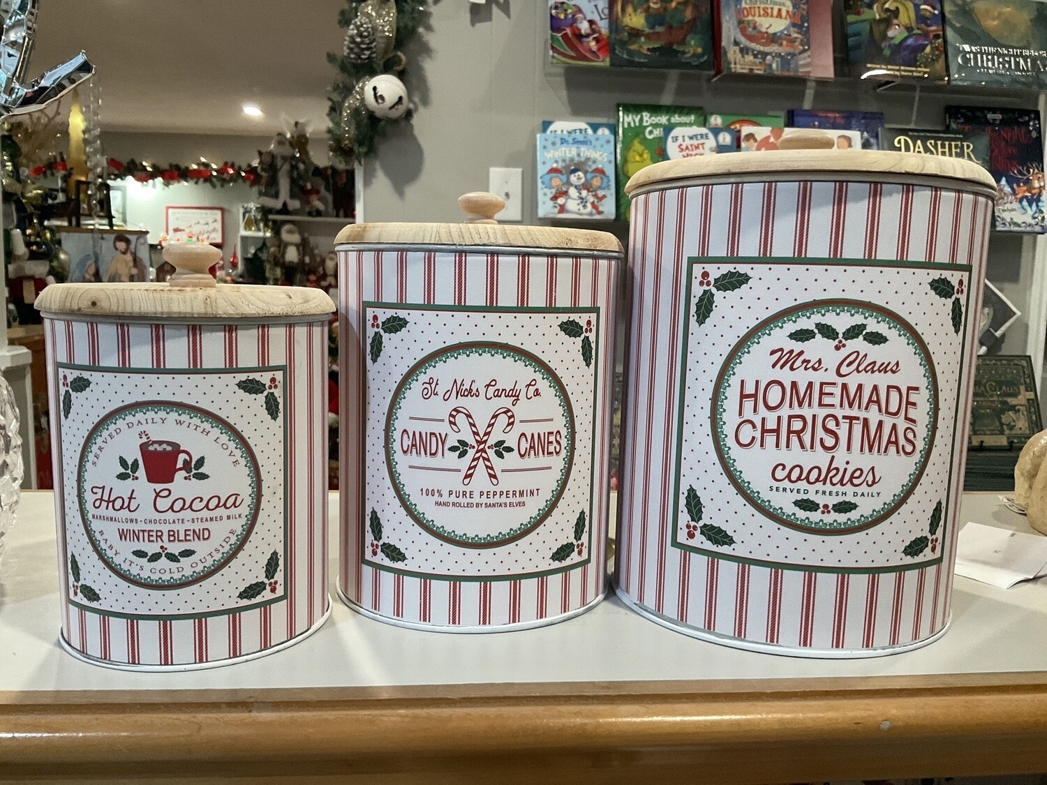 Cookies, candy, canes, Coco canisters