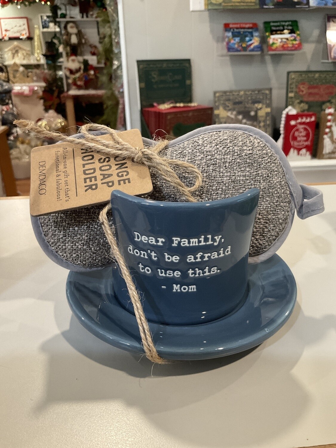 Dear family soap, dish with sponge