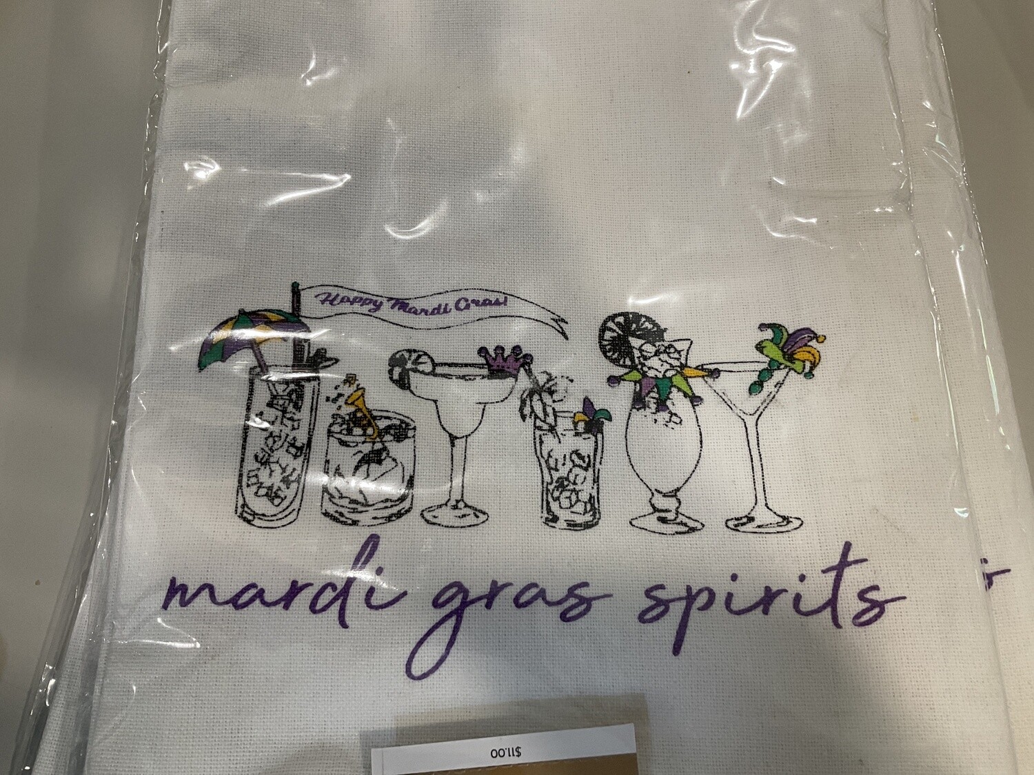 Mardi Gras spirits, tea towel