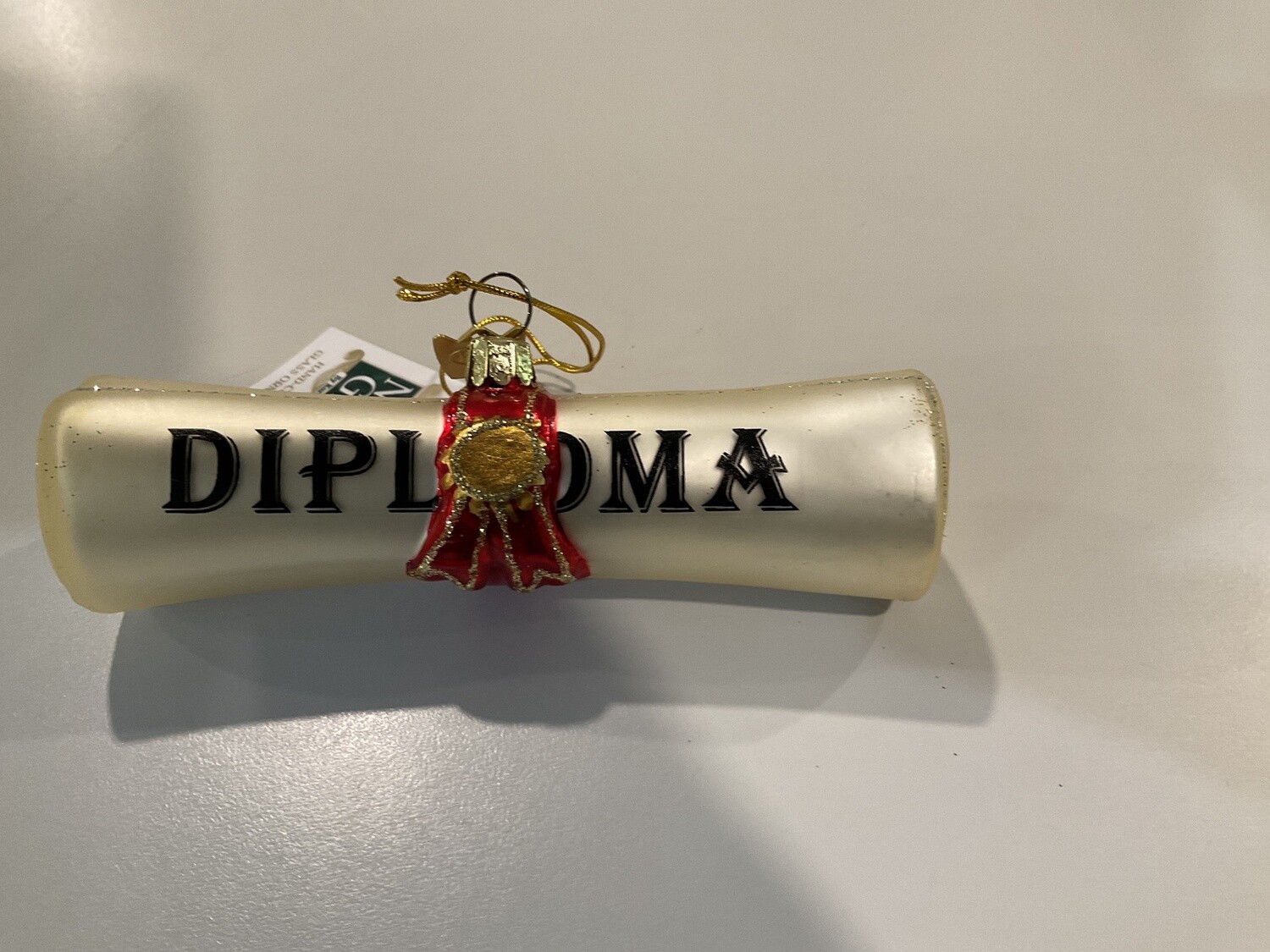 Glass diploma ornament