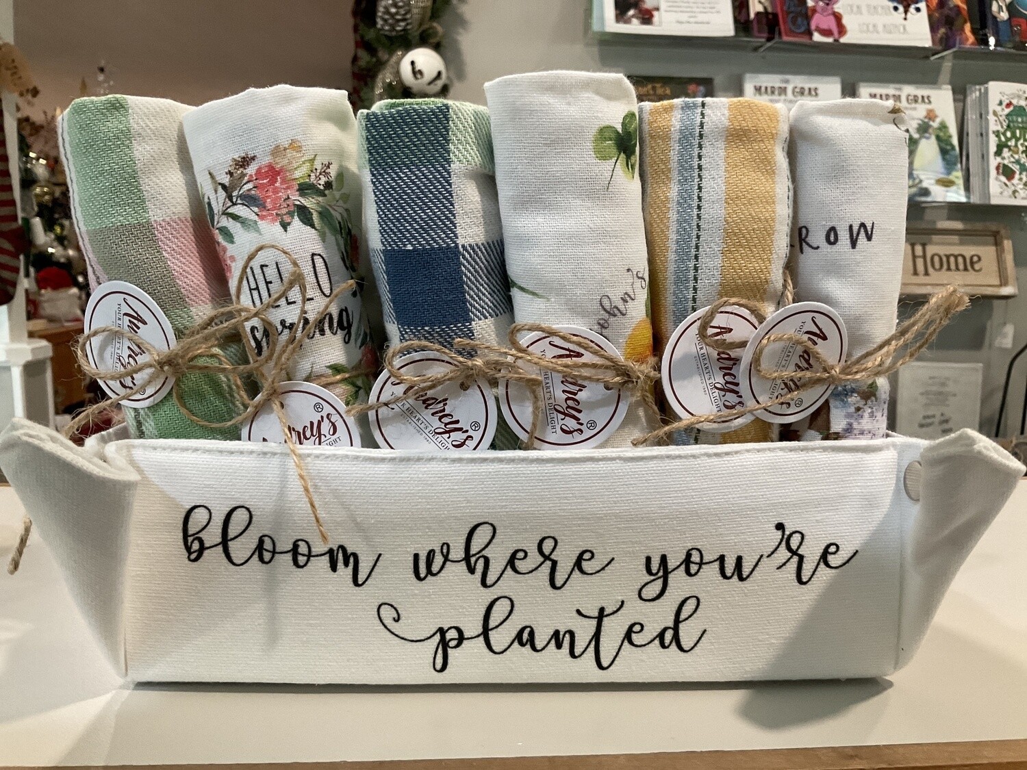 Spring assorted, floral, tea, towels