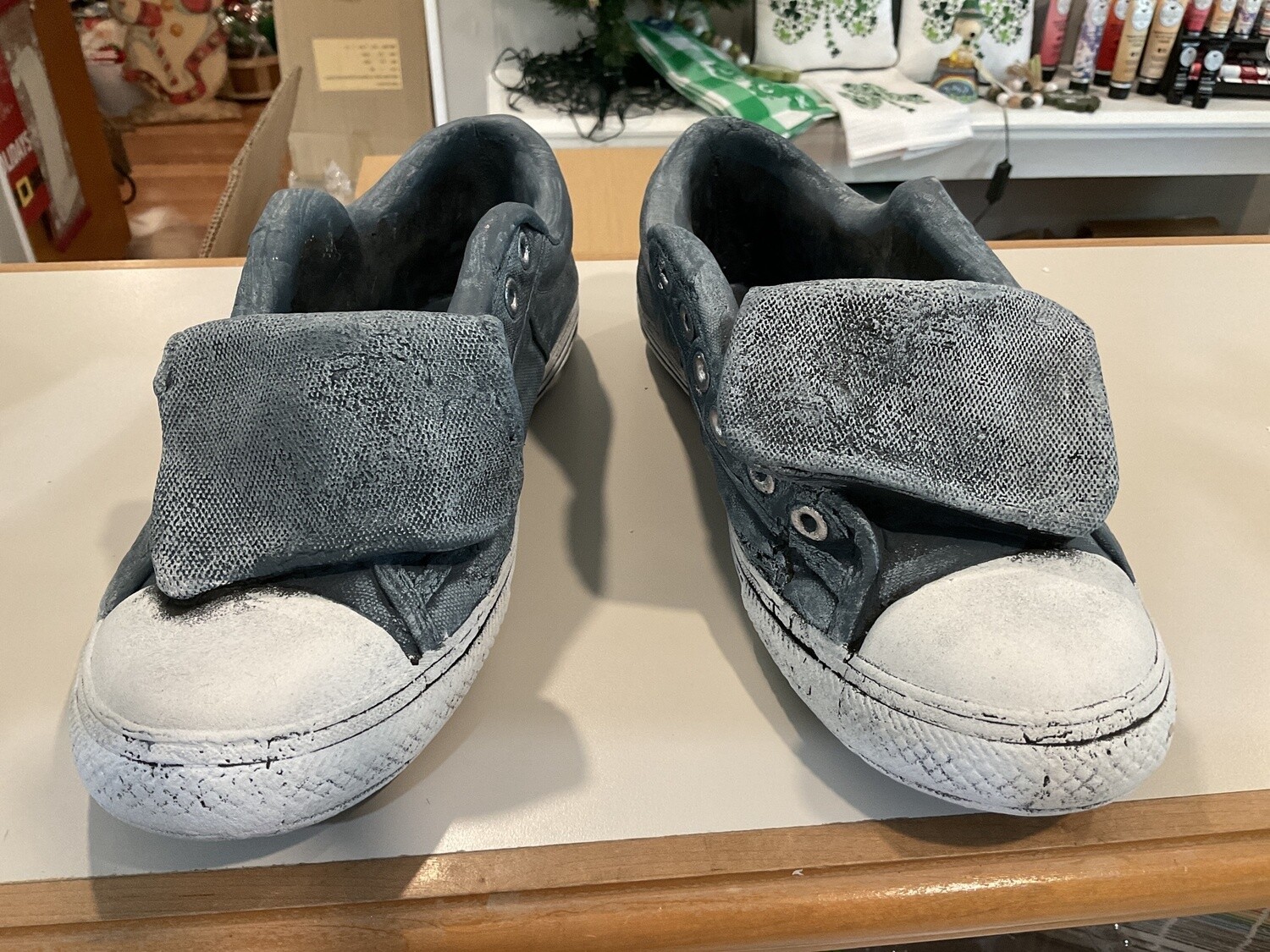 Blue sneaker planter