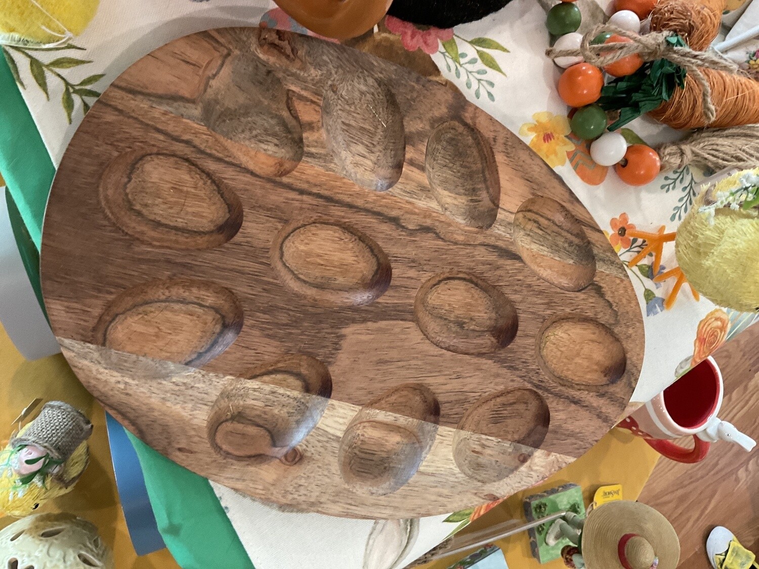 Wood egg tray