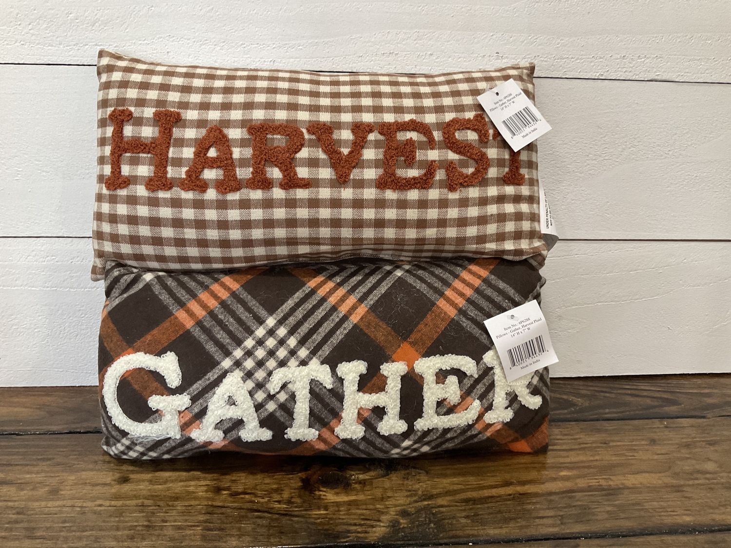 GATHER HARVEST PLAID PILLOW