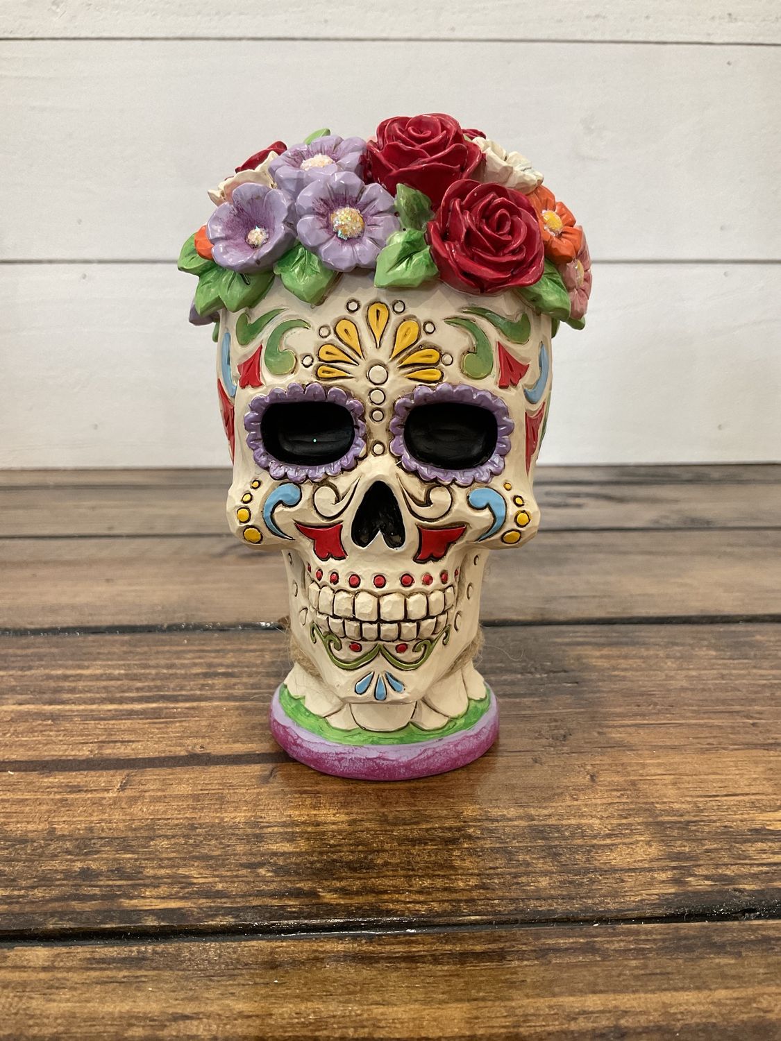 Day of the dead skull with flowers