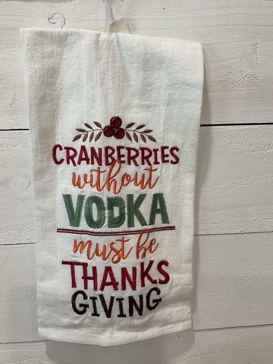 Cranberries without vodka, tea towel