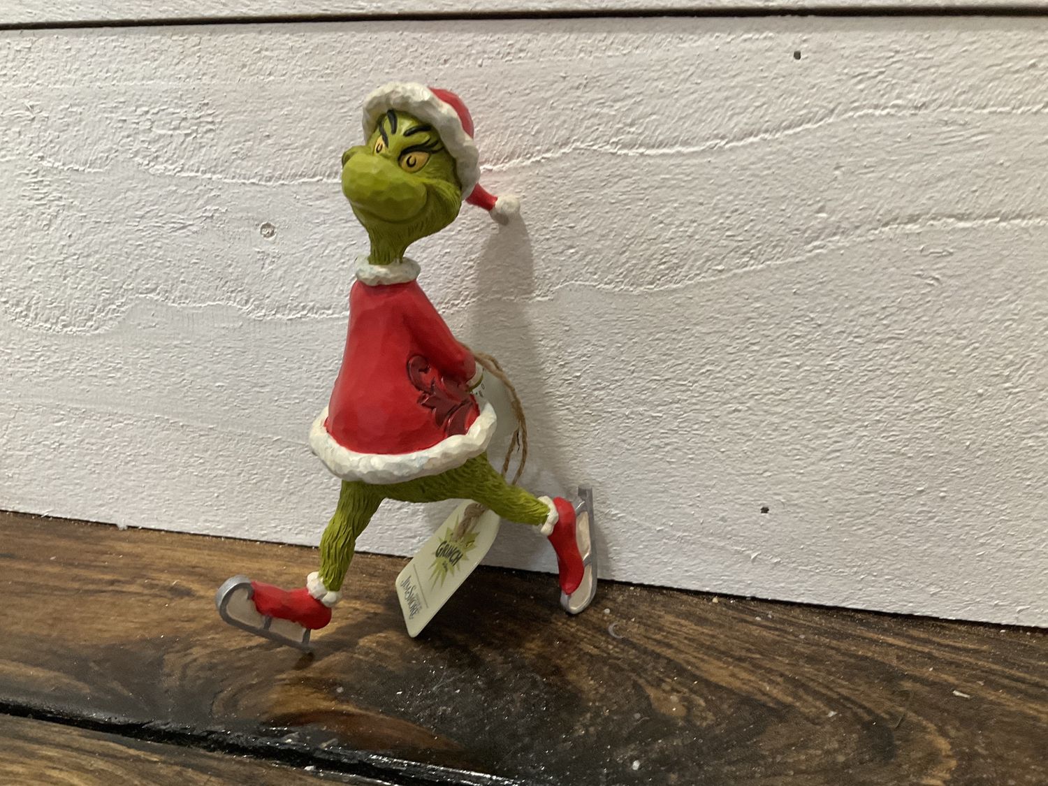 Grinch ice-skating ornament